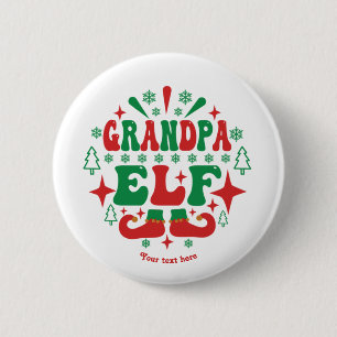 Grandpa Elf Christmas Festive Holiday 6 Cm Round Badge