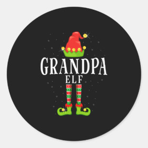 Grandpa elf christmas matching xmas pajama classic round sticker