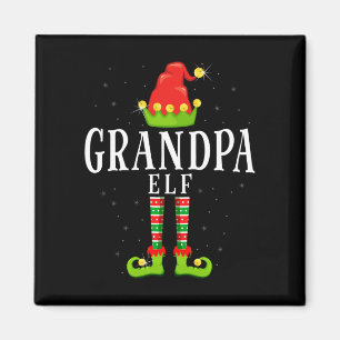 Grandpa elf christmas matching xmas pajama magnet