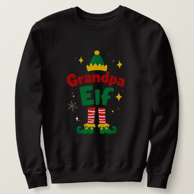 Grandpa Elf Holiday Matching Family Top (Design Front)