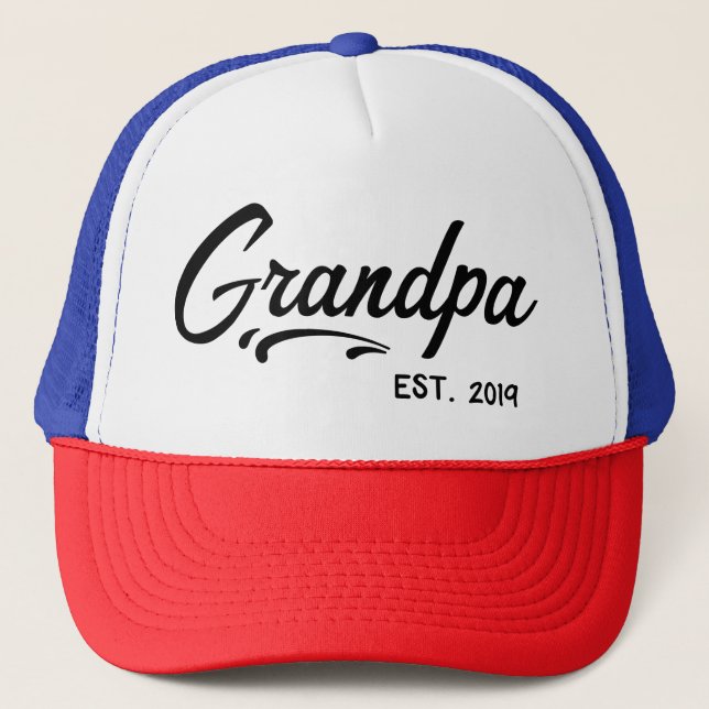 Grandpa Est 2019 Trucker Hat (Front)