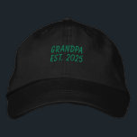 Grandpa Est. 2025 Embroidered Baseball Cap<br><div class="desc">Embroidered Grandpa Est 2025 baseball cap. The text is in a blue. This grandpa Est. 2025 cap would make a wonderful best granda ever gift,  a new grandpa gift for Father's Day and more.</div>
