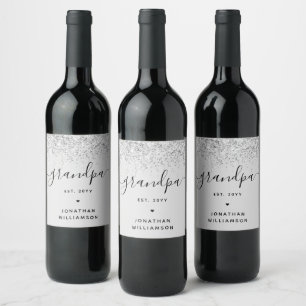Grandpa Est Custom New Grandpa Gifts Wine Label