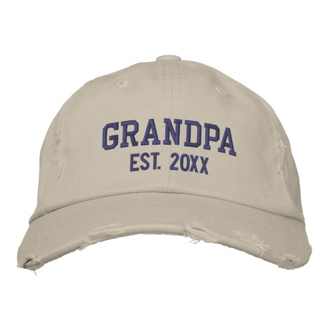 Grandpa Est Established Personalised Embroidered Hat (Front)