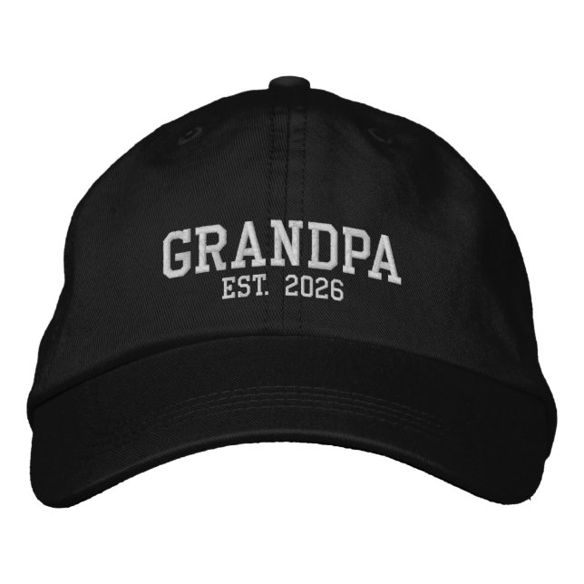 Grandpa Est. Year Embroidered Baseball Hat (Front)