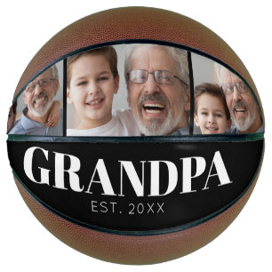 Grandpa Established 3 Photo Grandparents Day Basketball