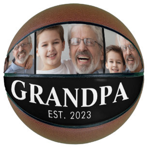 Grandpa Established 3 Photo Grandparents Day Basketball