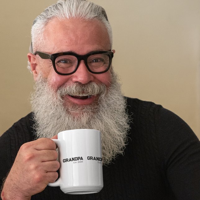 Grandpa Established black text est. year two tone Large Coffee Mug (Creator Uploaded)