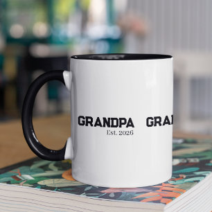 Grandpa Established black text est. year two tone Mug
