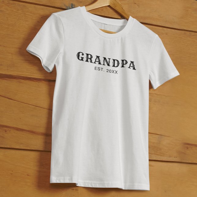 Grandpa Established Bold Black Typography T-Shirt (Creator Uploaded)
