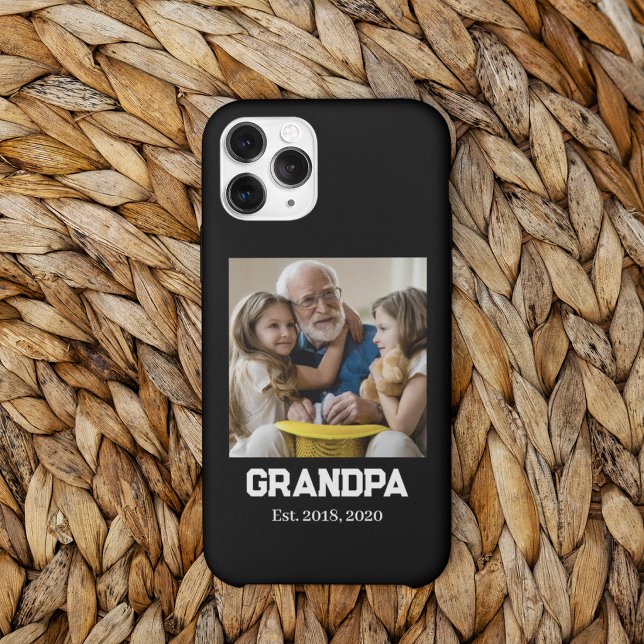 Grandpa Established est. bold text photo iPhone Case (Creator Uploaded)