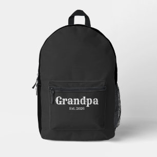 Grandpa established est. custom year printed backpack