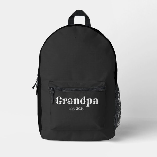 Grandpa established est. custom year printed backpack (Front)