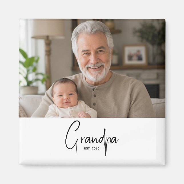 Grandpa Established Gift  Magnet (Front)