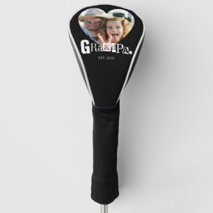 Grandpa Established Grandfather Photo Gift Golf Head Cover