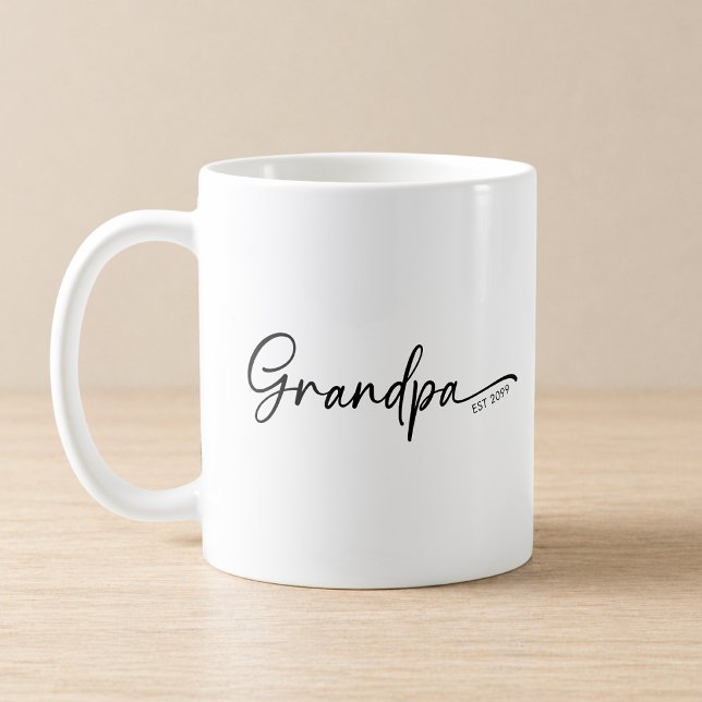 Grandpa Established Minimal Script Coffee Mug (Creator Uploaded)