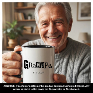 Grandpa Established Modern Bold Custom Year Mug