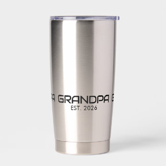 Grandpa Established New Grandad Gift Insulated Tumbler