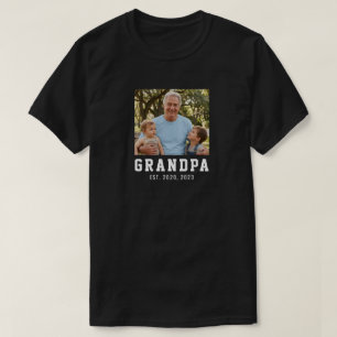 Grandpa Established Photo Gift  T-Shirt