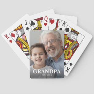 Grandpa Established Photo Grandparents Day Playing Cards