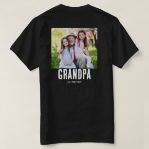 Grandpa Established Photo Grunge text T-Shirt