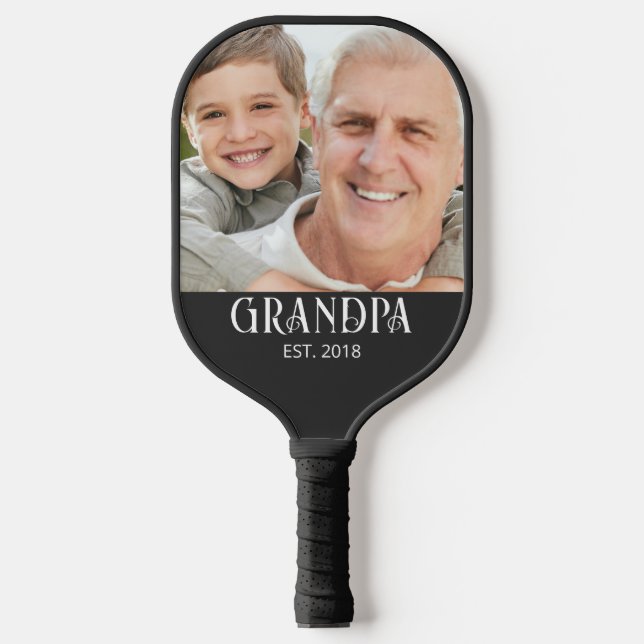 Grandpa Established Photo  Pickleball Paddle (Front)