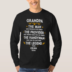 Grandpa family Quote USA City Celina Texas T-Shirt
