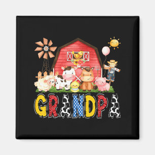 Grandpa Farm Cow Birthday Boy Matching Family Part Magnet