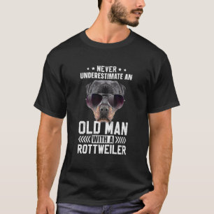 Grandpa Father Dog Never Underestimate Old man Rot T-Shirt