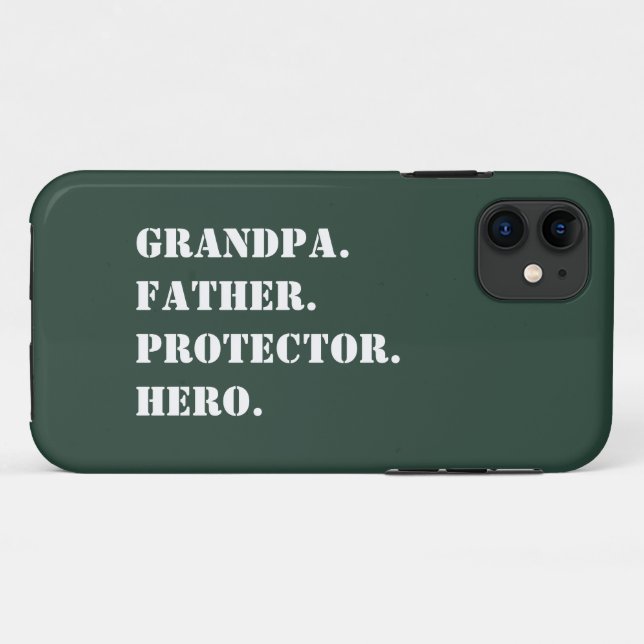 Grandpa Father Protector Hero Text Father's Day Case-Mate iPhone Case (Back (Horizontal))