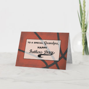 Grandpa Fathers Day Basketball Large Distressed  C Card