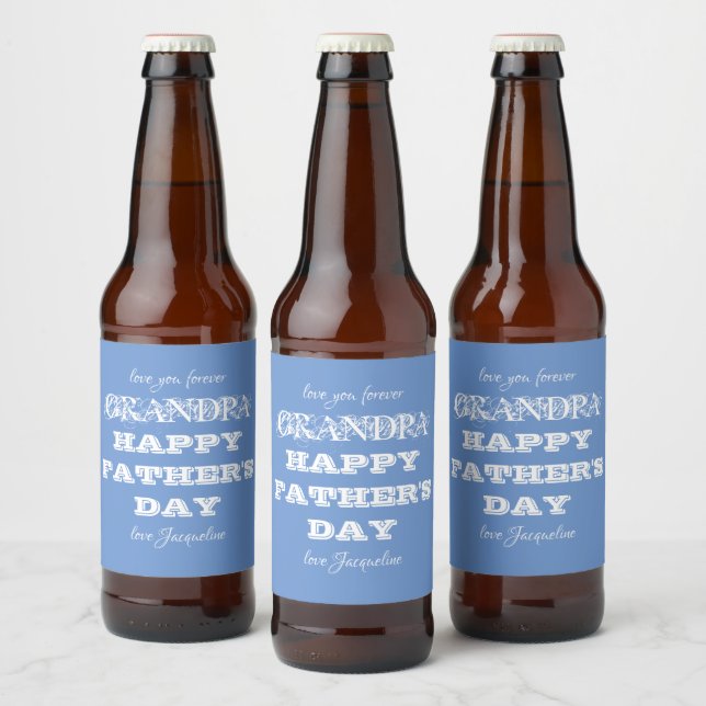 Grandpa Father's Day Grandfather Custom Modern Beer Bottle Label (Bottles)