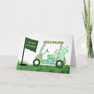 Grandpa Father's Day Par-Fect Golf Cart in Words Card