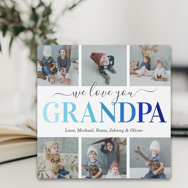 Grandpa Father's Day Photo Collage Plaque (Creator Uploaded)