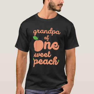 Grandpa First Birthday One Sweet Peach Bday Family T-Shirt