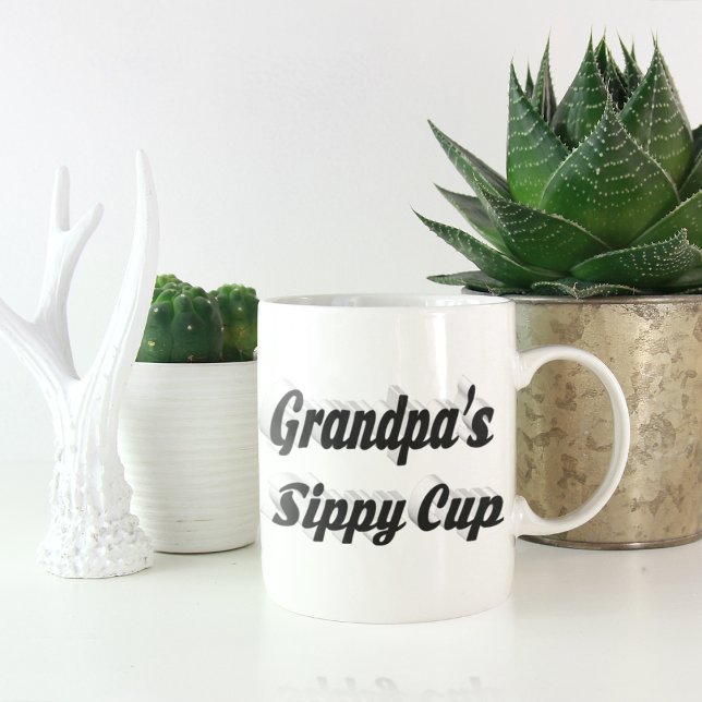 Grandpa funny coffee quote black text mug (Creator Uploaded)