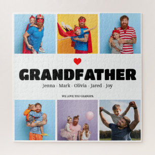 Grandpa gift 6 Photo Collage Father's day Gift  Jigsaw Puzzle