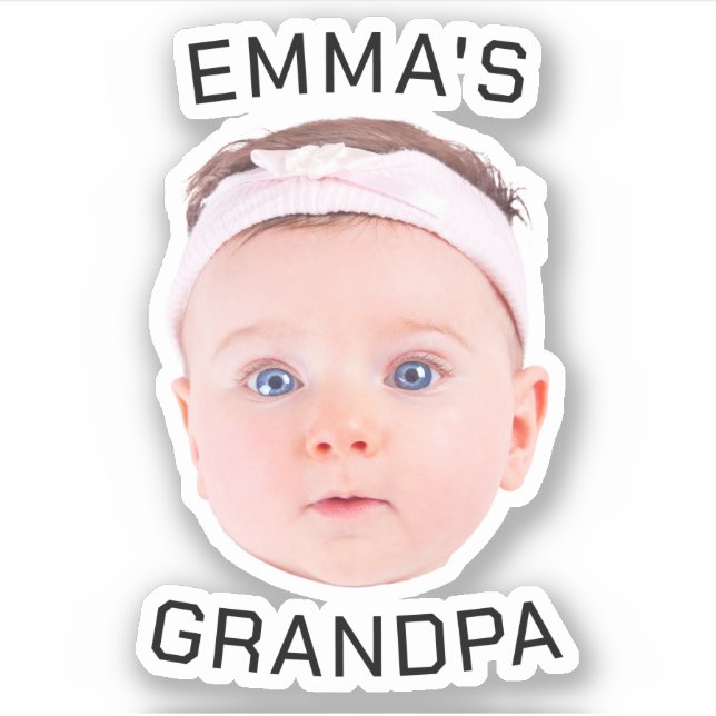 Grandpa Gift, Custom Baby Face, Photo Gift (Front)