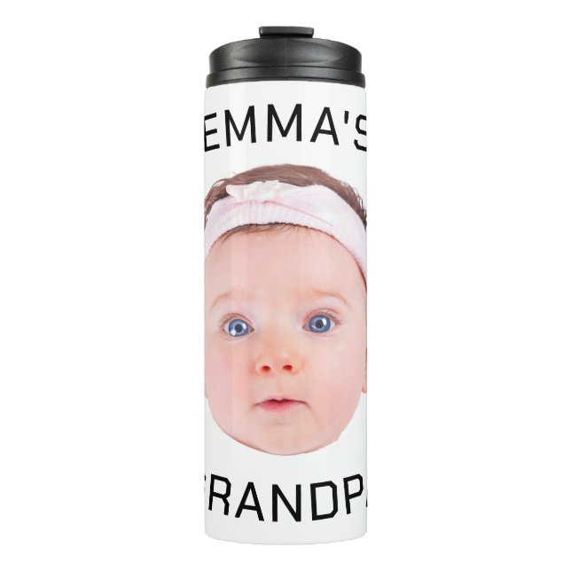 Grandpa Gift, Custom Baby Face, Photo Gift Thermal Tumbler (Front)