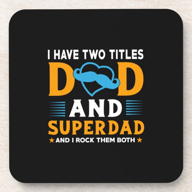 Grandpa Gift | Dad And Super Dad Coaster (Front)