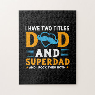 Grandpa Gift Dad And Super Dad Jigsaw Puzzle