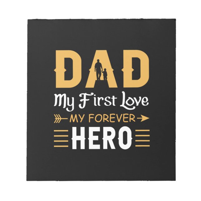 Grandpa Gift | Dad My Forever Hero Notepad (Front)