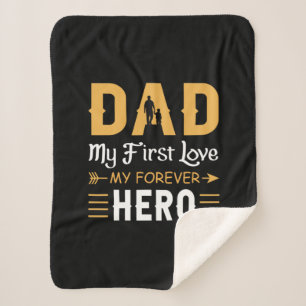 Grandpa Gift Dad My Forever Hero Sherpa Blanket