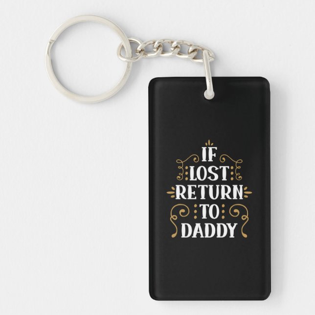 Grandpa Gift | If Lost Return To Daddy Key Ring (Front)