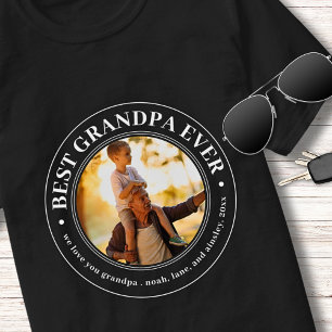Grandpa Gift Love You Papa Best Grandpa Ever Photo T-Shirt