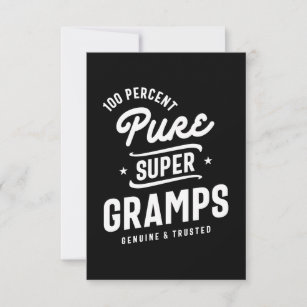 Grandpa Gifts 100 Percent Pure Super Gramps Tee RSVP Card
