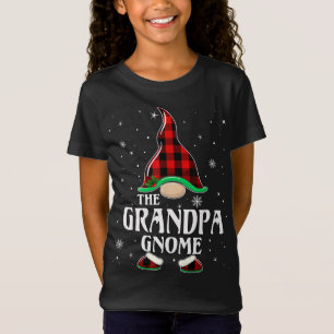 Grandpa Gnome Buffalo Plaid Matching Family Christ T-Shirt