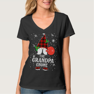 Grandpa Gnome Buffalo Plaid Matching Family Christ T-Shirt