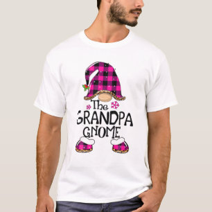 Grandpa Gnome Buffalo Plaid Matching Family Christ T-Shirt