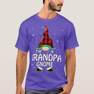 Grandpa Gnome Buffalo Plaid Matching Family Christ T-Shirt